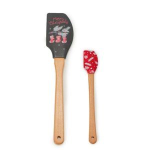 "Merry Christmas" Gray Stocking 2 pcs Silicone Spatula Set - Winter Wonder Lane